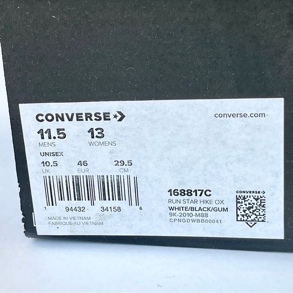 NWT Converse Run Star Hike Platform OX white low top Chuck Taylor sneaker shoes - Picture 8 of 10